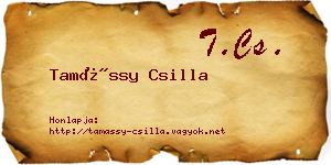 Tamássy Csilla névjegykártya